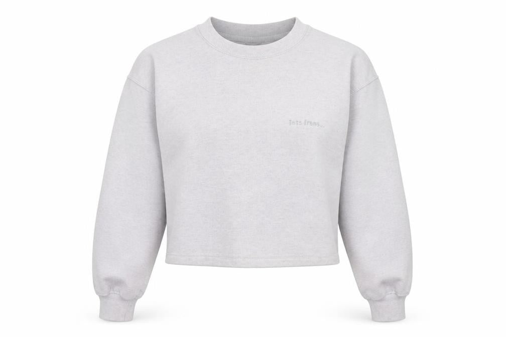 Tots Teams Women Grey Crop Pullover Sweatshirt Size M