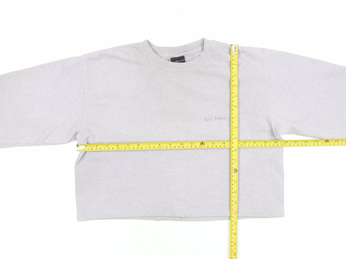 Tots Teams Women Grey Crop Pullover Sweatshirt Size M