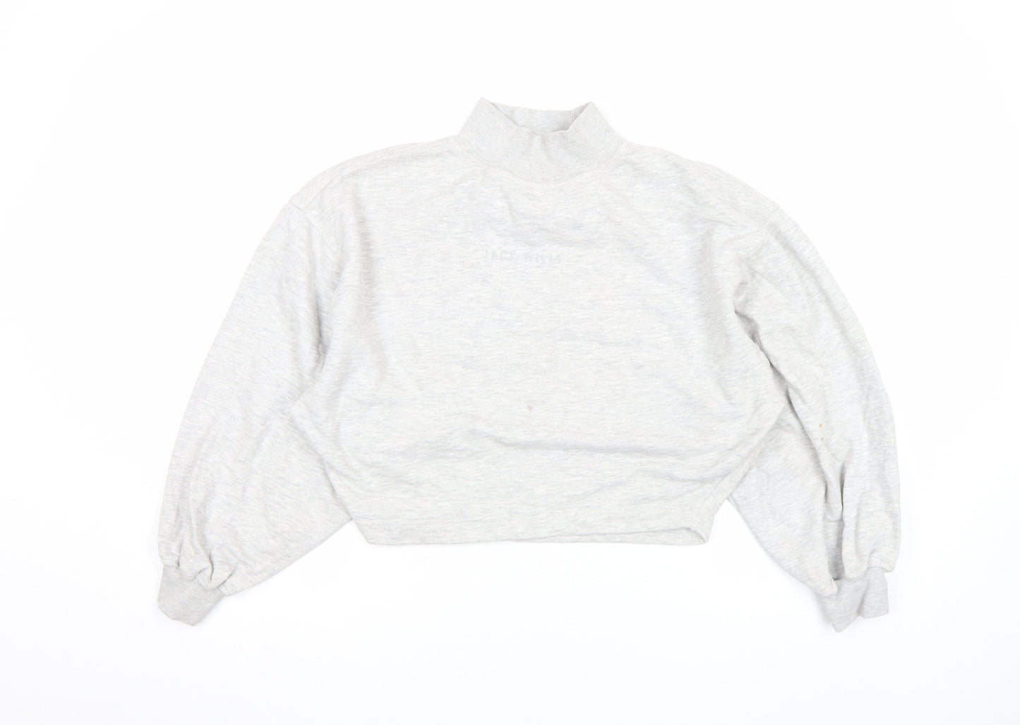 Jack Wills Women’s Grey Size 8 Pullover Sweatshirt with Mock Neck