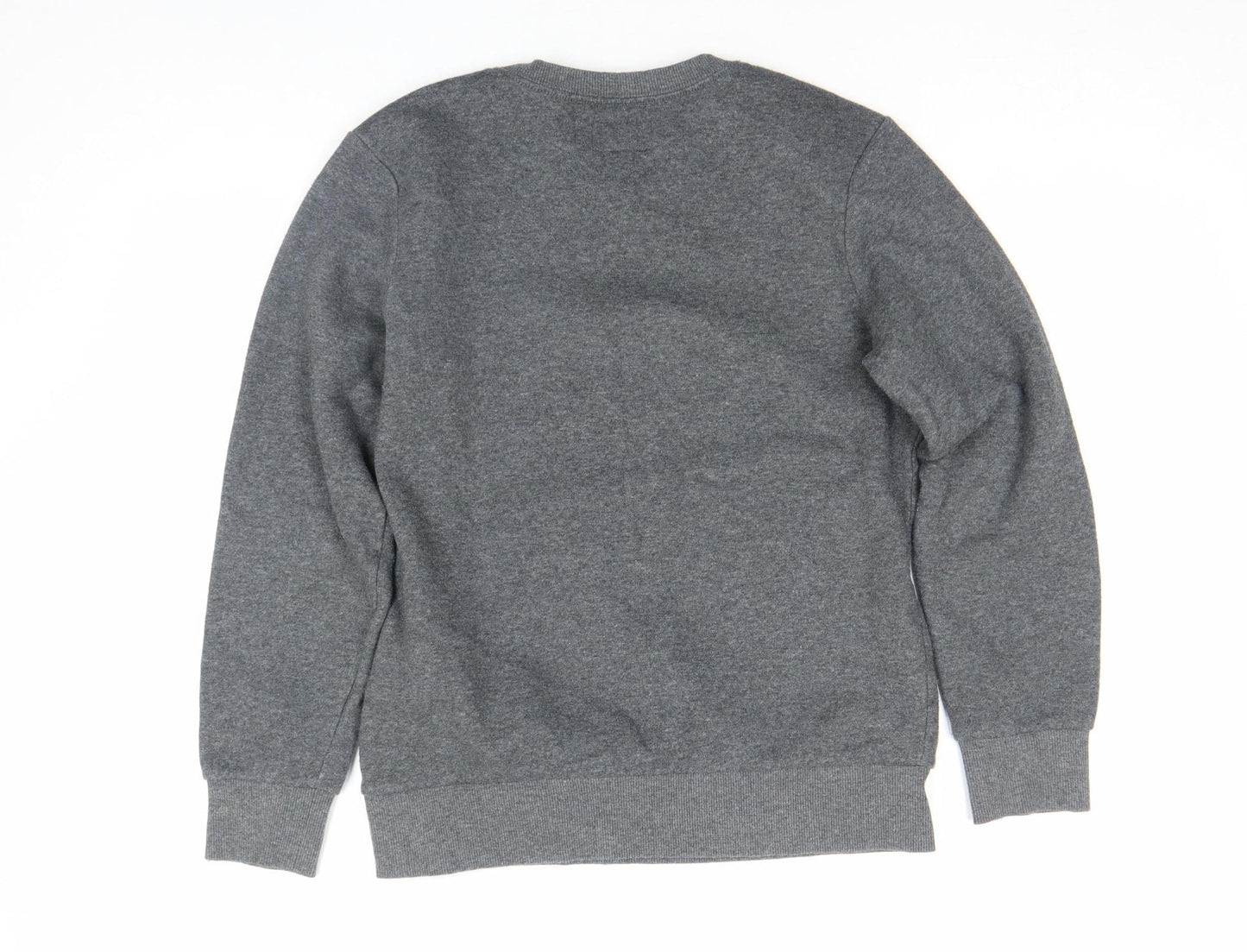 Converse Boys Grey 12-13 Years Pullover Fleece Sweatshirt Crew Neck Logo Jumper