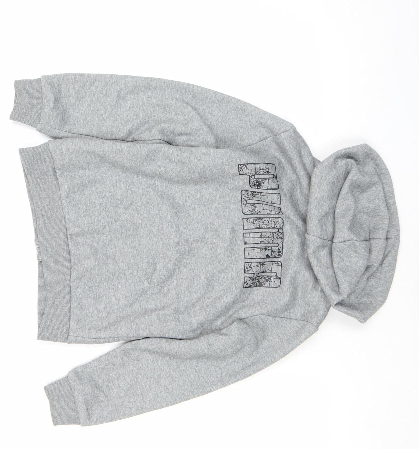 Puma Boys Grey Full Zip Hoodie Size 146 Fleece Logo Sportswear