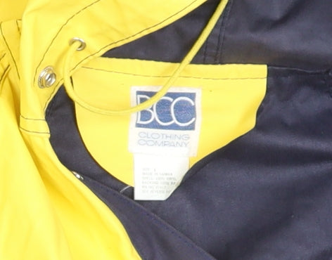 BCC Clothing Company Women's Yellow Hooded Waterproof Rain Coat Jacket L