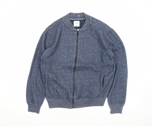 Burton Menswear London Men's Blue Bomber Jacket M Regular Cotton Blend