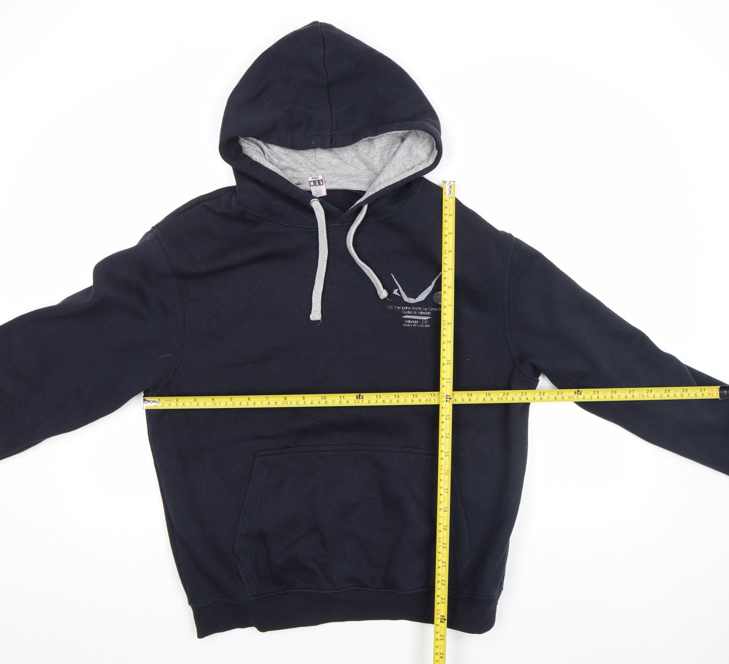 Roly Men’s Blue Pullover Hoodie M Regular Fit Graphic Print