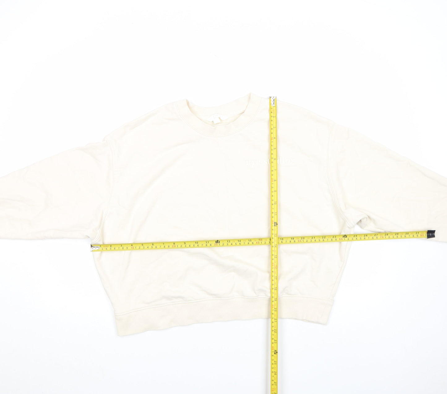 Acne Studios Women Beige Cotton Crew Neck Pullover Sweatshirt M