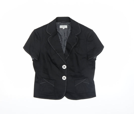 Marks and Spencer Women’s Black Polka Dot Lined Short Sleeve Suit Set Size 14