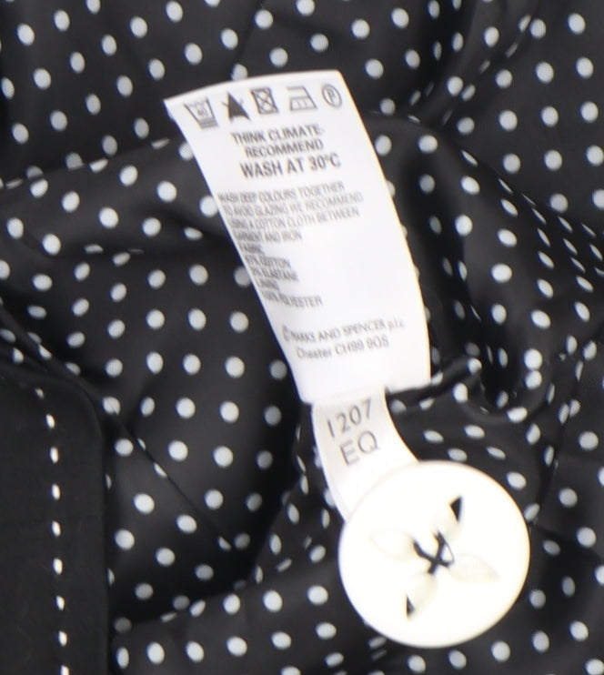 Marks and Spencer Women’s Black Polka Dot Lined Short Sleeve Suit Set Size 14