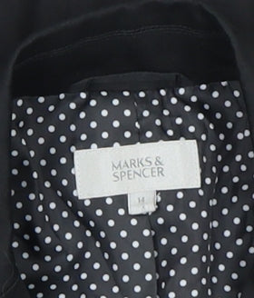 Marks and Spencer Women’s Black Polka Dot Lined Short Sleeve Suit Set Size 14