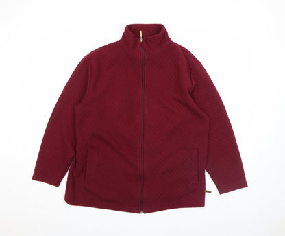 Bonmarché Women's Red Quilted Full Zip Jacket Size M