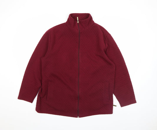 Bonmarché Women's Red Quilted Full Zip Jacket Size M
