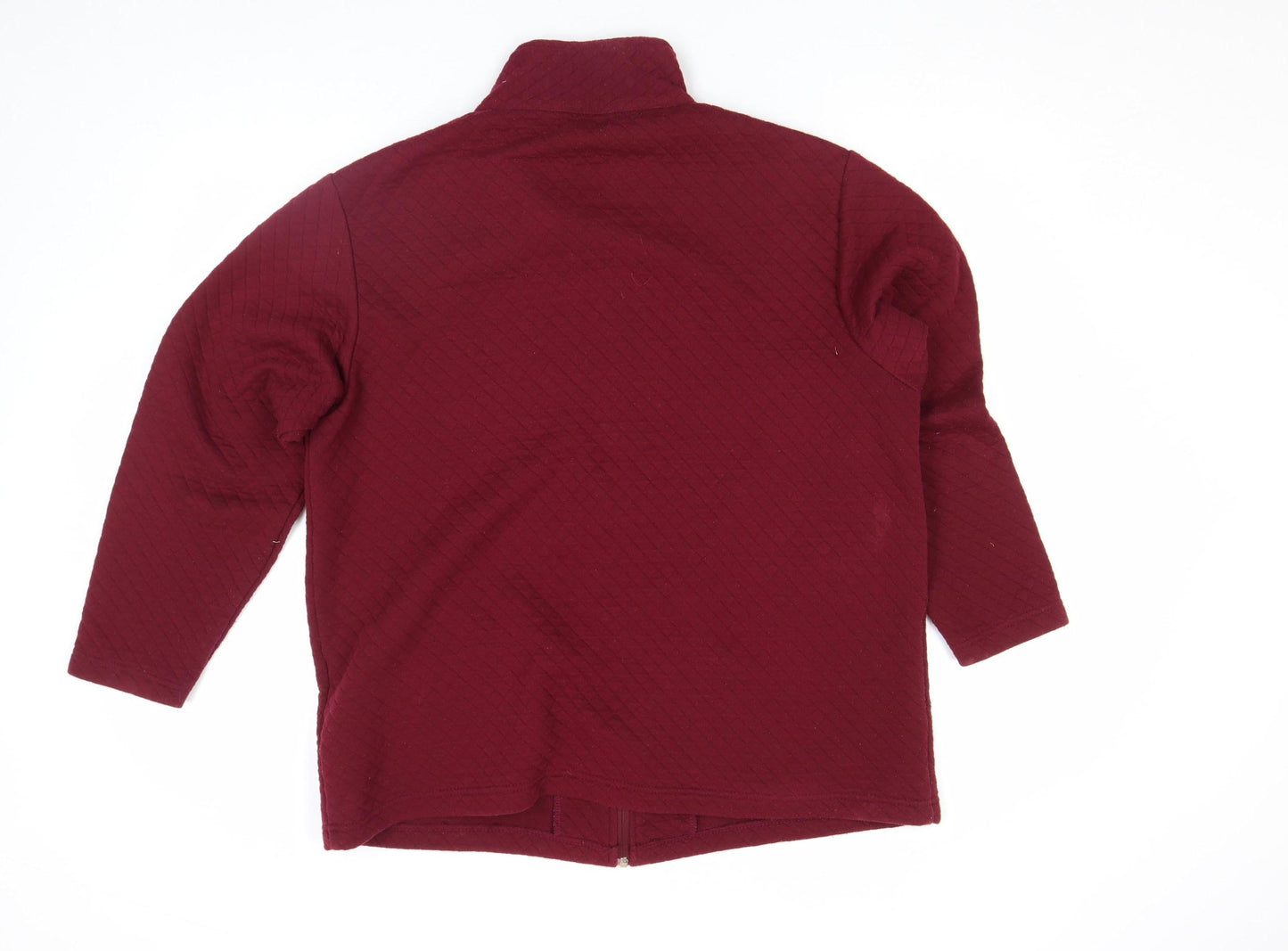 Bonmarché Women's Red Quilted Full Zip Jacket Size M