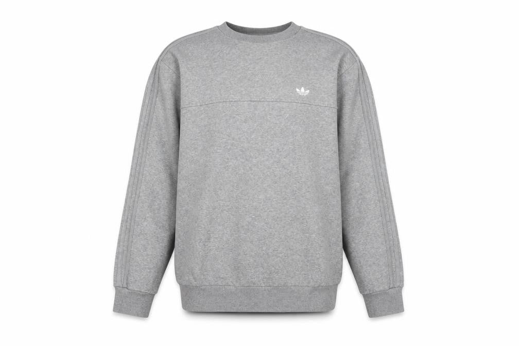 adidas Mens Grey Crew Neck Pullover Sweatshirt Size M Regular Fit