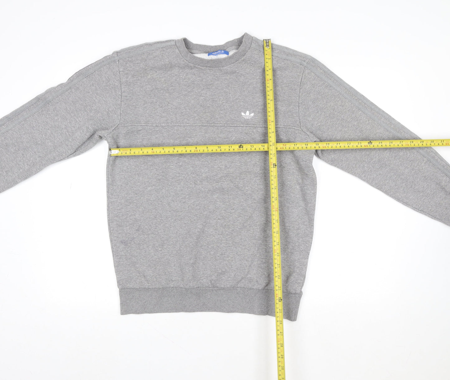adidas Mens Grey Crew Neck Pullover Sweatshirt Size M Regular Fit