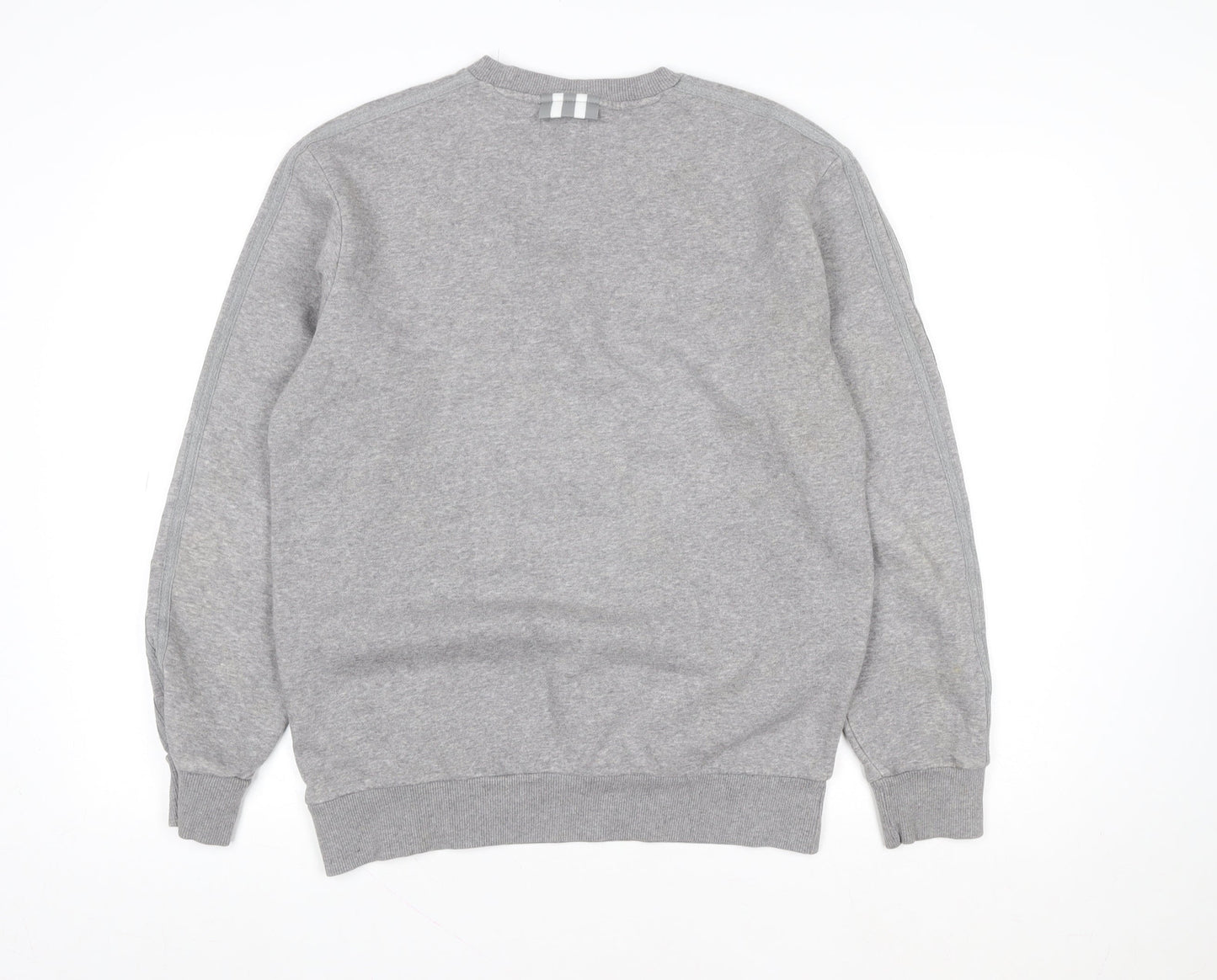 adidas Mens Grey Crew Neck Pullover Sweatshirt Size M Regular Fit