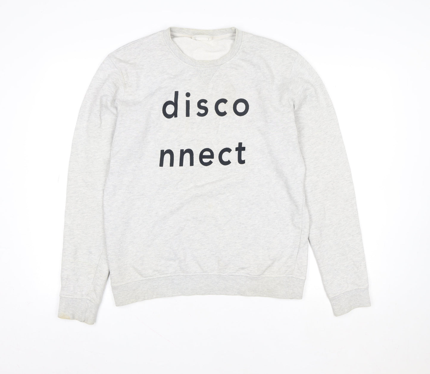 Wood Wood Women's Grey Cotton 'Disconnect' Pullover Sweatshirt Medium