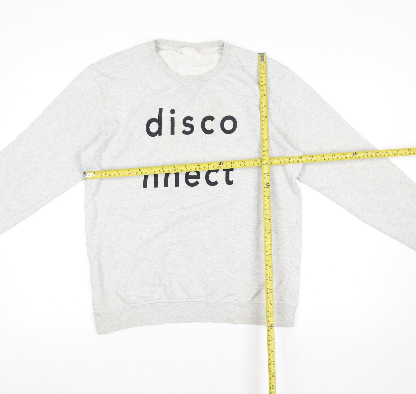 Wood Wood Women's Grey Cotton 'Disconnect' Pullover Sweatshirt Medium