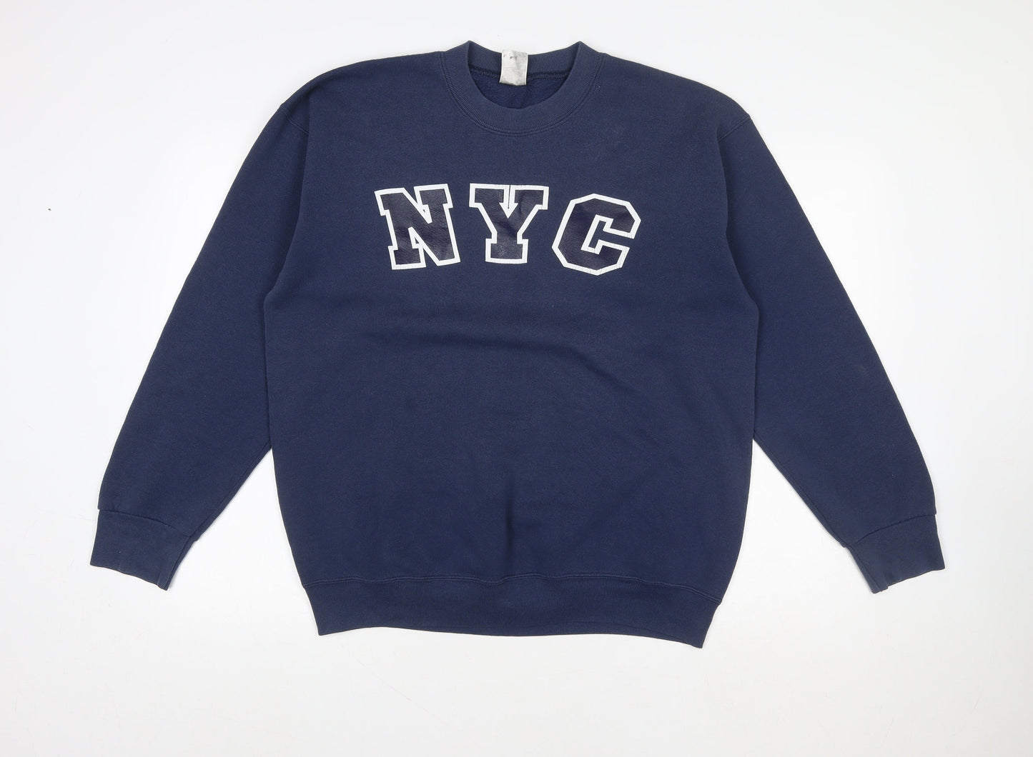 Fruit of the Loom Women Navy Blue NYC Graphic Pullover Sweatshirt L