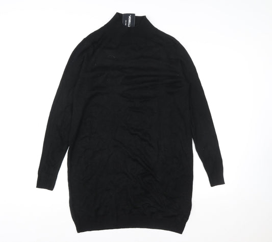 Collusion Women's Black High Neck Long Sleeve Jumper Dress Size 8