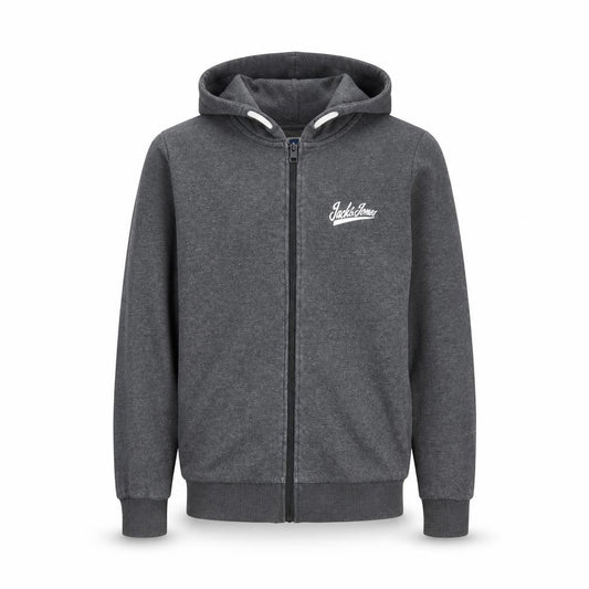 Jack & Jones Men’s Grey Hooded Full Zip Fleece Jacket Size M