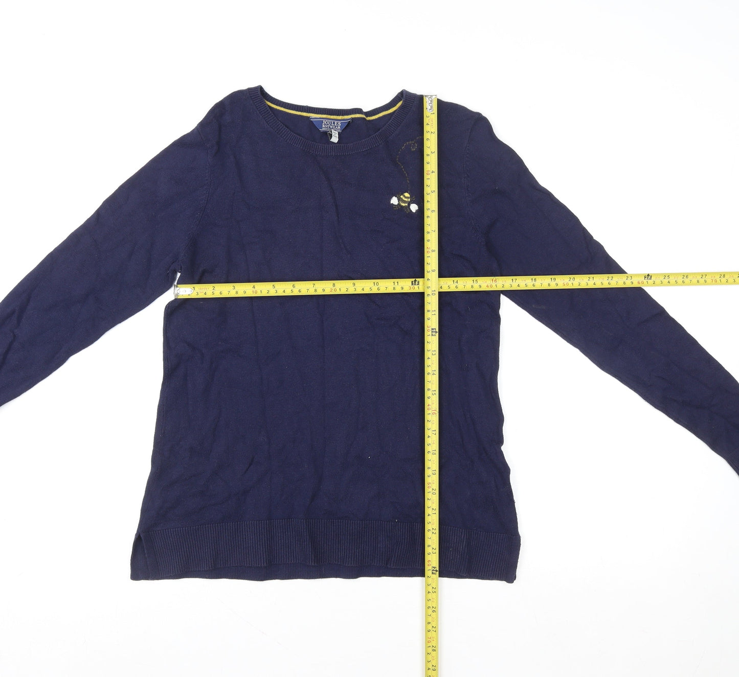 Joules Women Navy Blue Cotton Knit Pullover Sweater UK 10