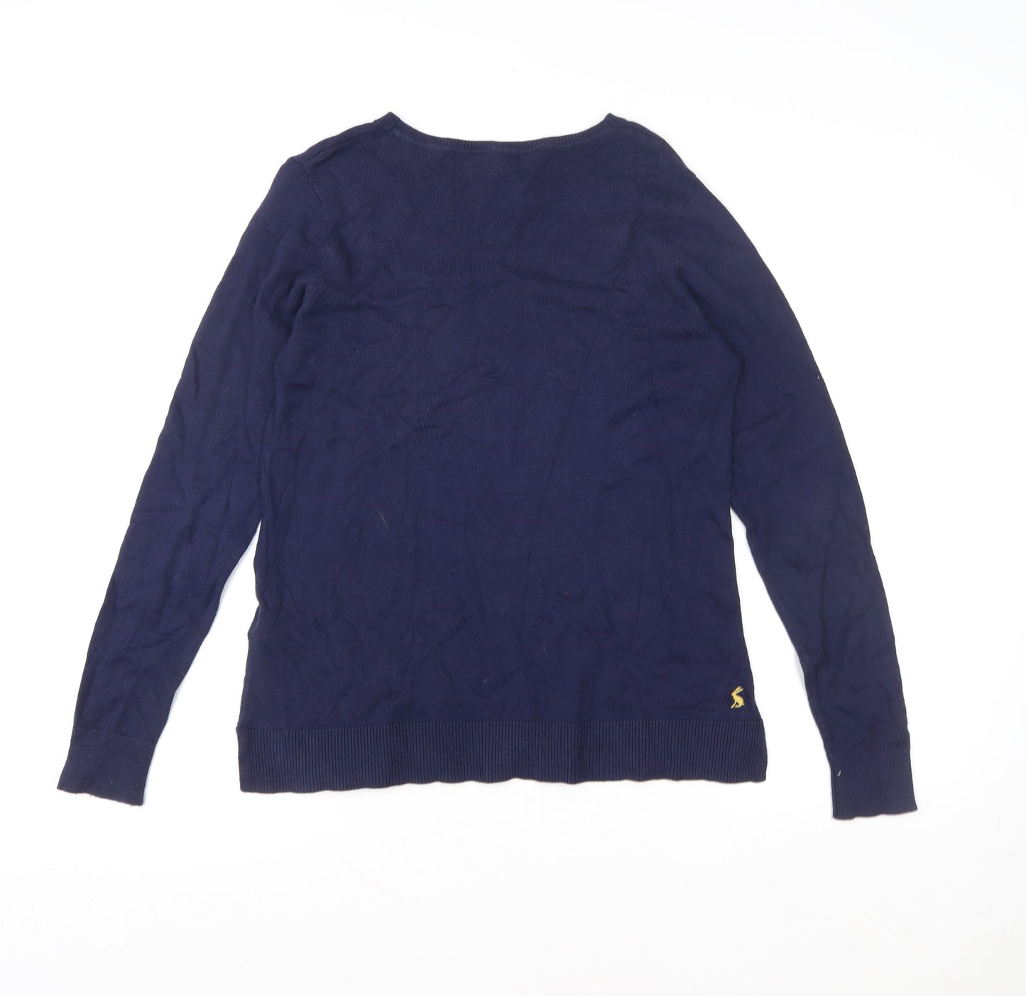 Joules Women Navy Blue Cotton Knit Pullover Sweater UK 10