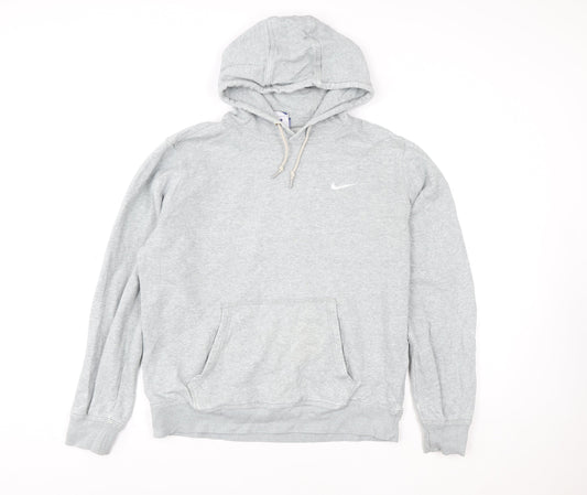 Nike Women’s Grey Hoodie L Pullover Cotton Blend Sportswear