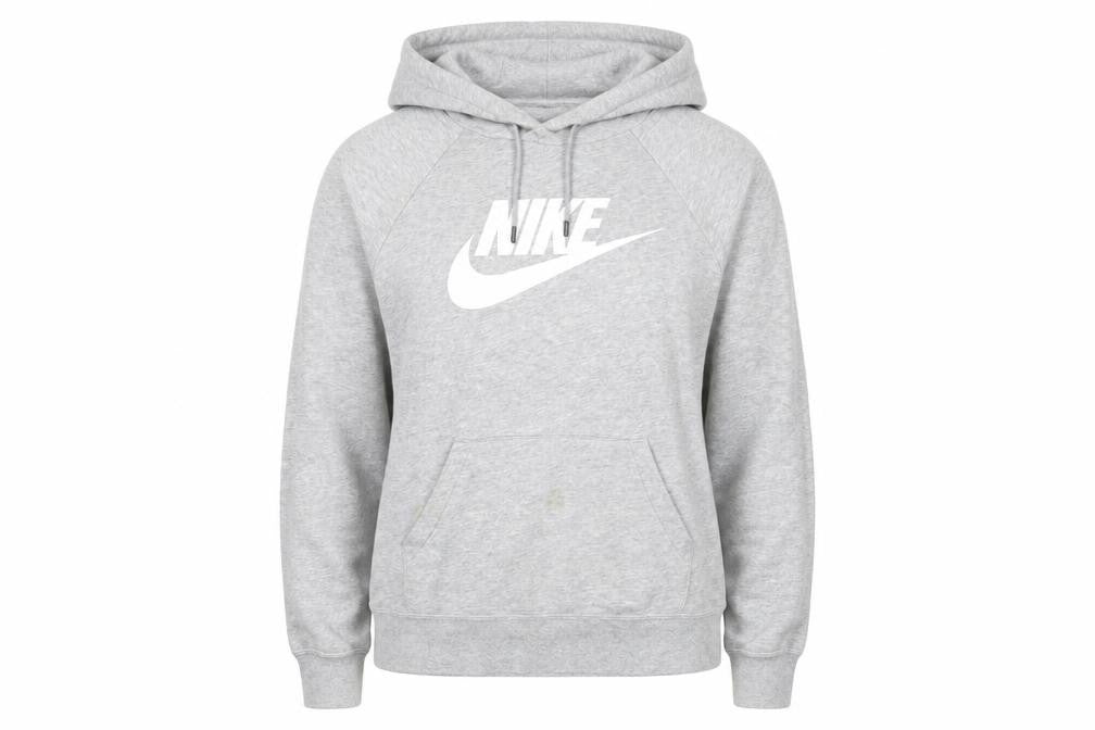 Nike Womens Grey XS Pullover Hoodie with Logo Print
