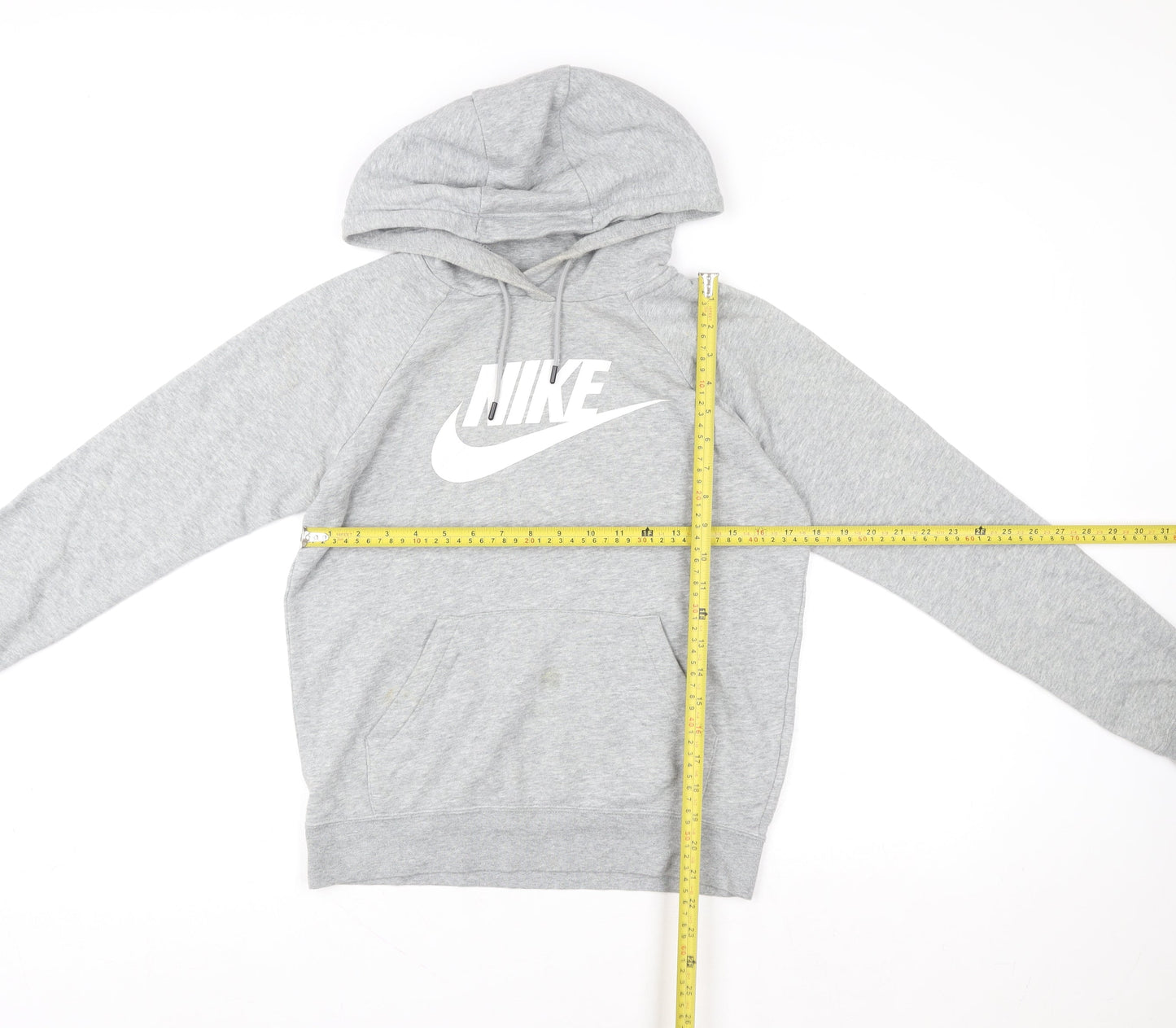 Nike Womens Grey XS Pullover Hoodie with Logo Print