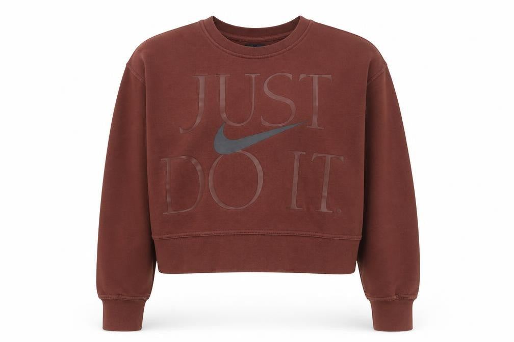 Nike Womens Brown Dri-FIT Pullover Sweatshirt Size S Crew Neck