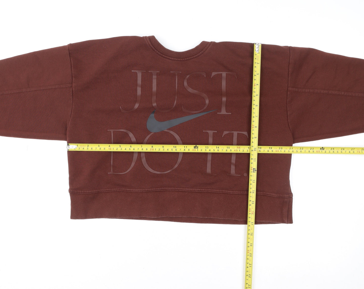 Nike Womens Brown Dri-FIT Pullover Sweatshirt Size S Crew Neck