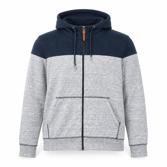 H&M LOGG Men's Grey & Navy Hooded Full Zip Jacket Size L