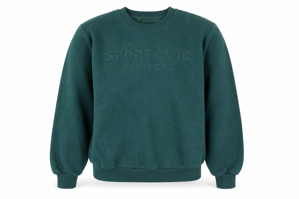 Selects Women Green Sport Club Crew Neck Pullover Sweatshirt Size S