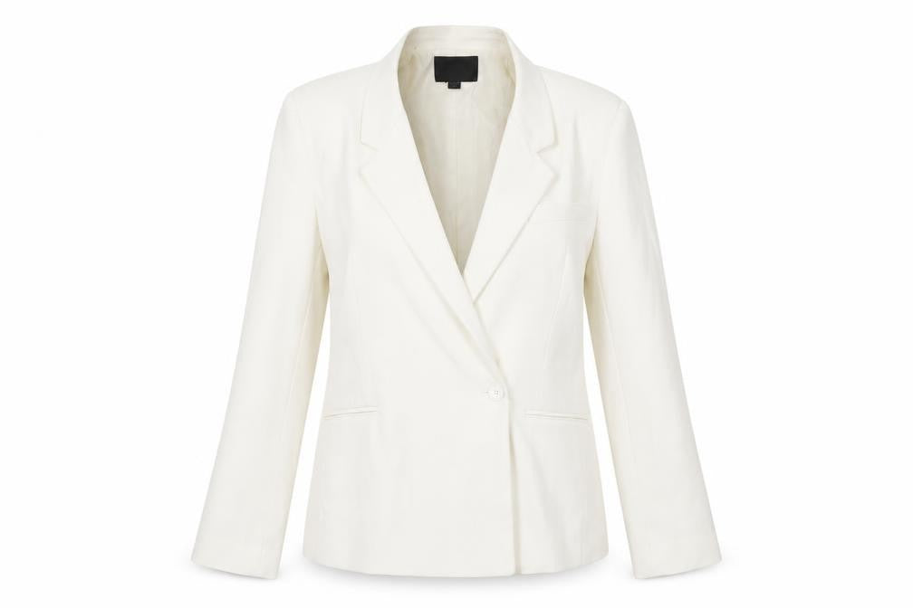 Zara Women White Single-Breasted Blazer Size 8 Slim Fit