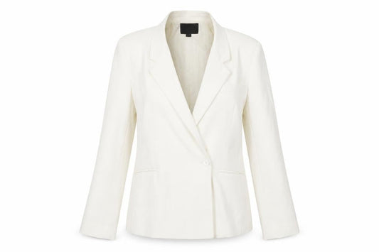 Zara Women White Single-Breasted Blazer Size 8 Slim Fit