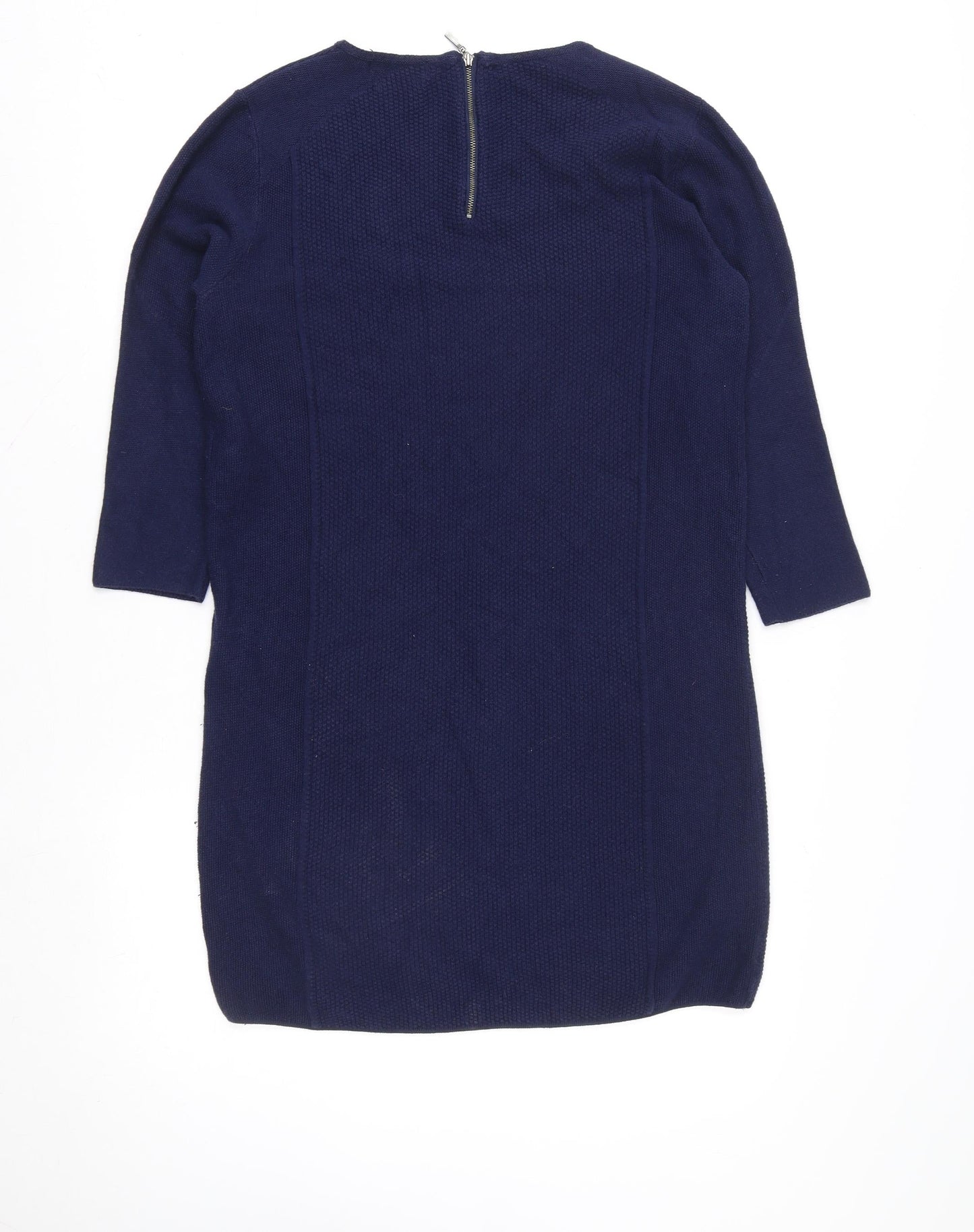 Marks and Spencer Autograph Women Blue Wool Blend Shift Dress Size 10