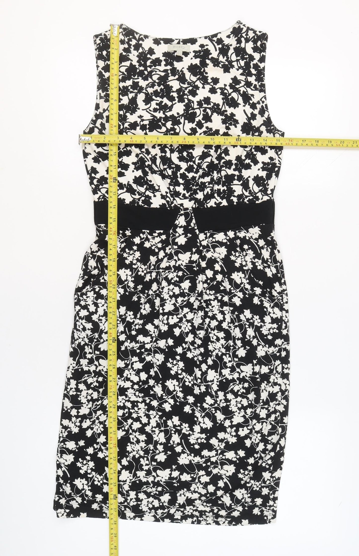 Hobbs Women’s Black Floral Sheath Dress Size 10 Sleeveless