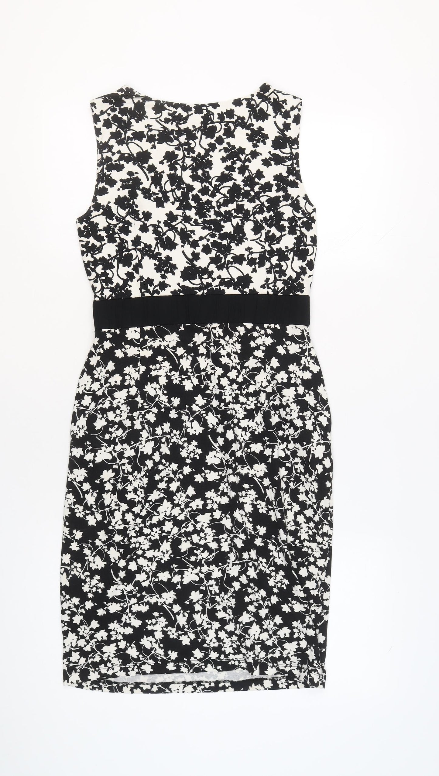 Hobbs Women’s Black Floral Sheath Dress Size 10 Sleeveless