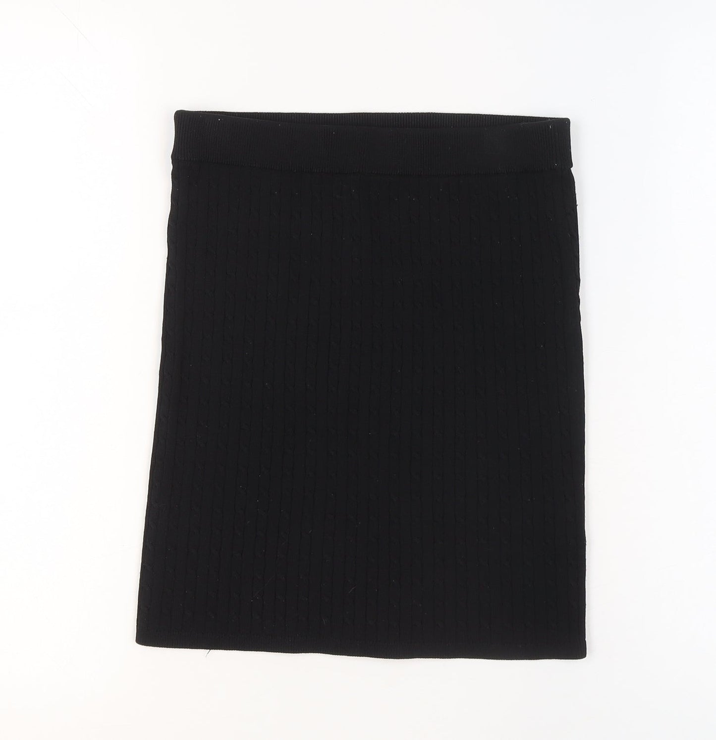 Jack Wills Womens Black Knit Pencil Skirt Size 6 Stretch