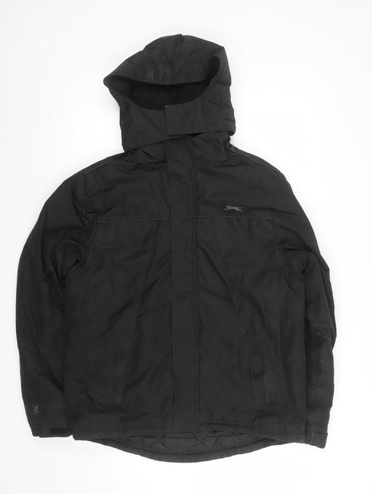 Slazenger Men's Black XS Hooded Parka Jacket Water Resistant