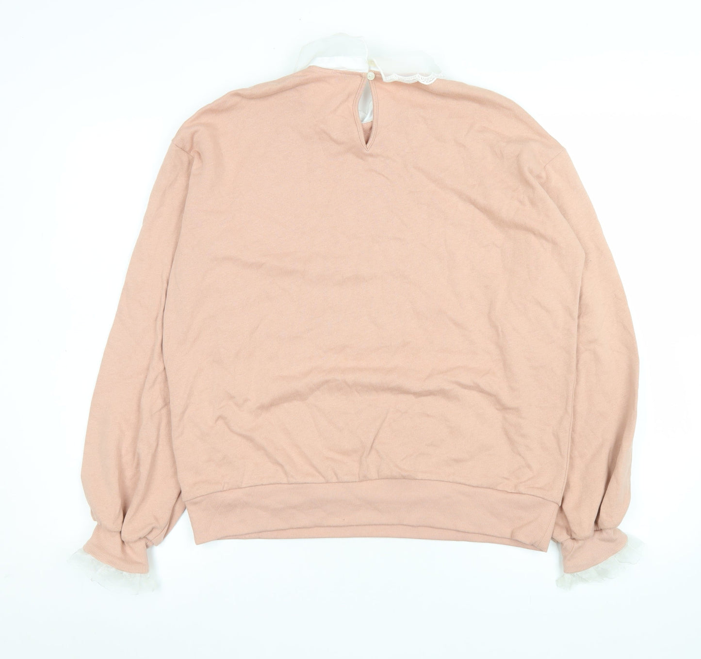 River Island Women’s Pink Cotton Collared Long Sleeve Blouse XS