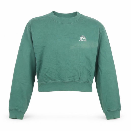 Urban Outfitters Women Green Crew Neck Cropped Sweatshirt Altitude S