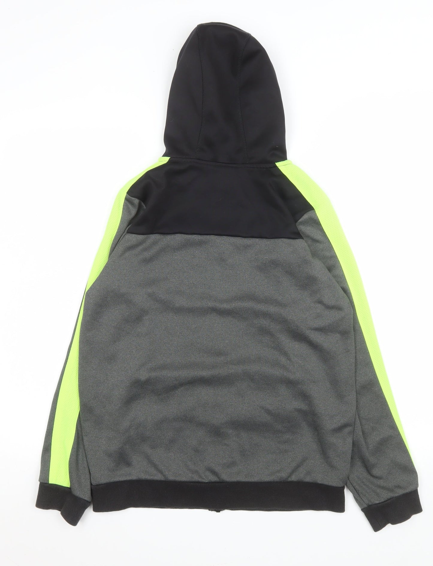Tu Boys Grey Hooded Track Jacket Size 13 Years 158cm Polyester Zip Sportswear