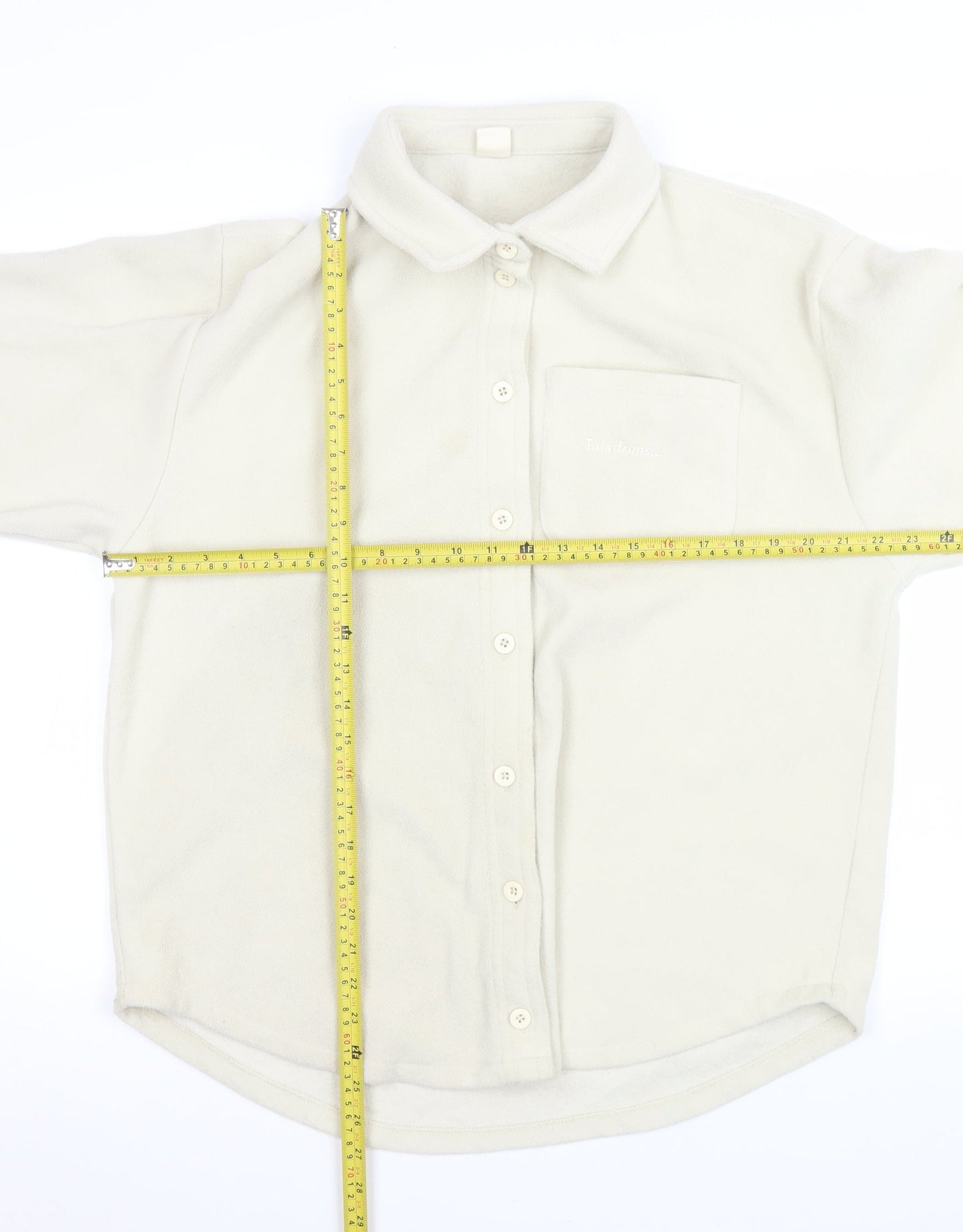 Urban Outfitters Mens Ivory Fleece Button Jacket Size M