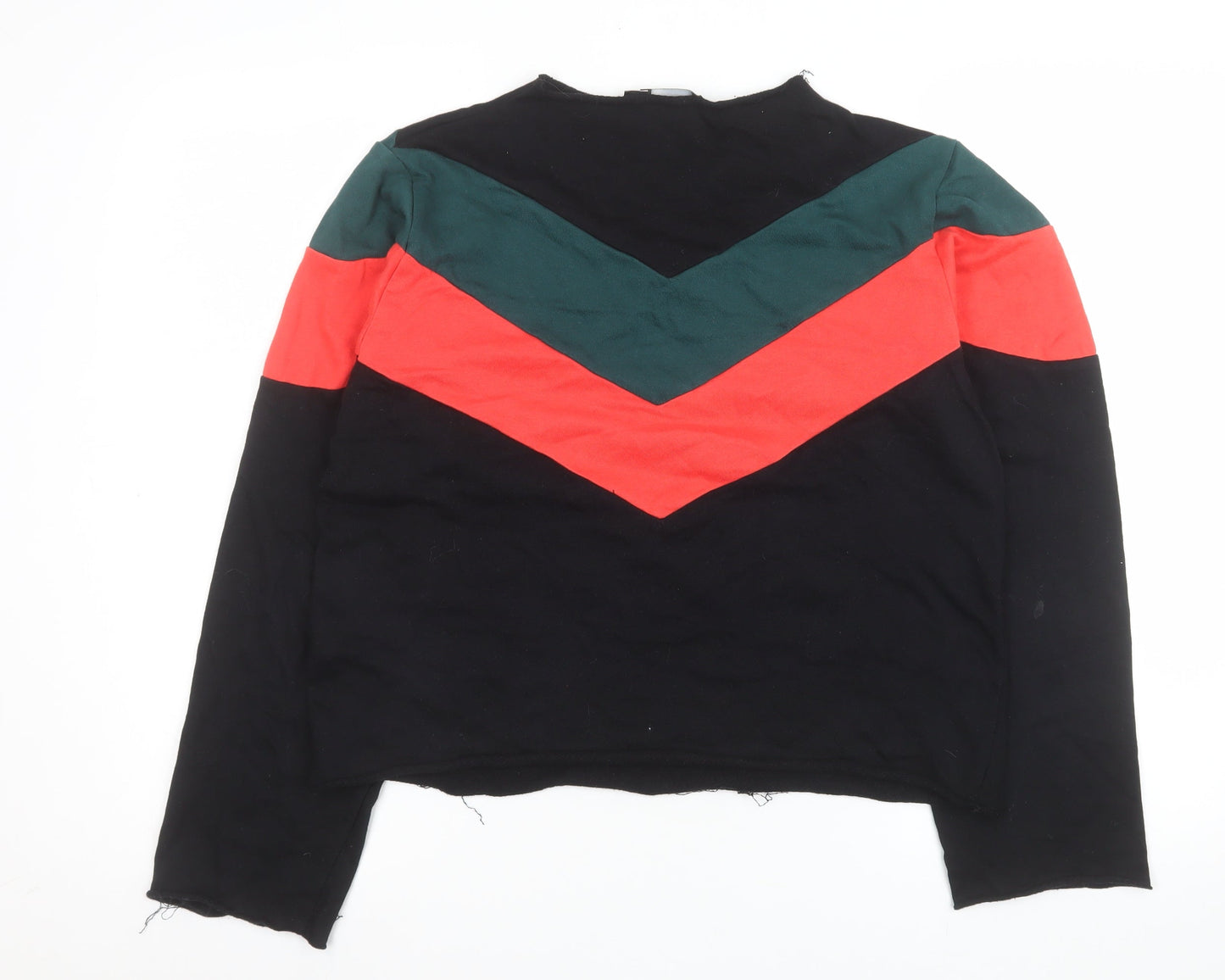 PrettyLittleThing Women’s Black Colourblock Cotton Sweatshirt Size M