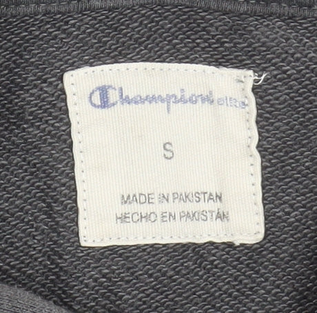 Champion Men's Grey Pullover Hoodie S Regular Fit Logo Sweatshirt