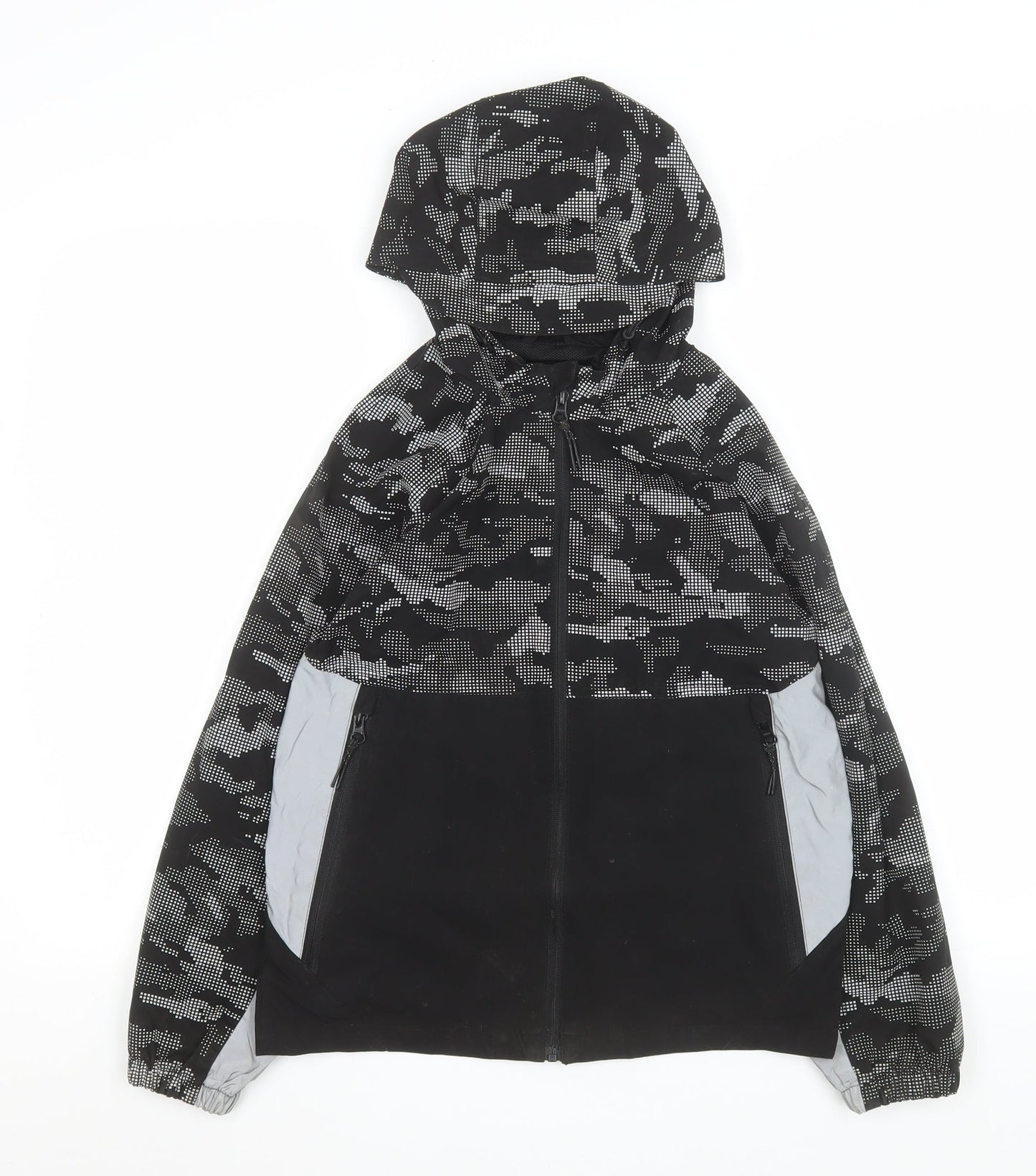 George Boys Black Camouflage Hooded Windbreaker Jacket 10-11 Years
