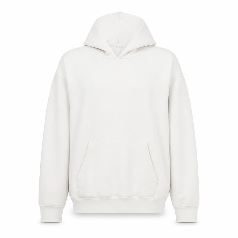 Zara Women White L Pullover Hoodie Cotton Blend Casual