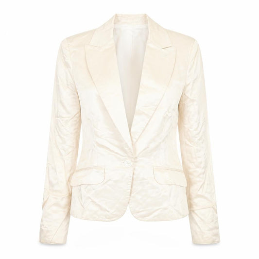 Oasis Women Ivory Tailored Single-Breasted Blazer Size 14