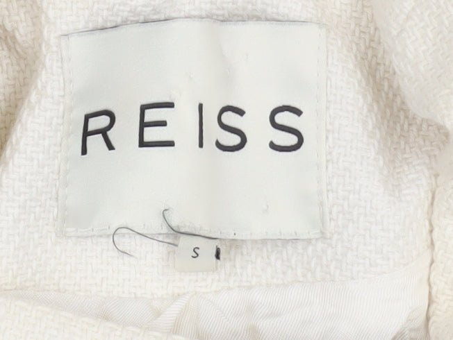 Reiss Women Ivory Cotton Long Overcoat Size S