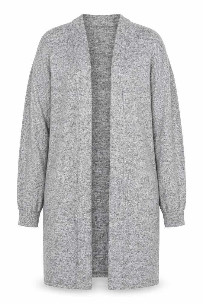 John Lewis Women Grey Long Knit Coatigan Size M